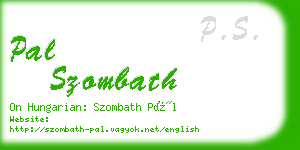 pal szombath business card